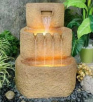 Zahradní kašna - fontána s osvětlením - 3 koryta