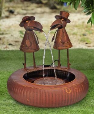 Dekorativní kovová zahradní fontána Ptáci